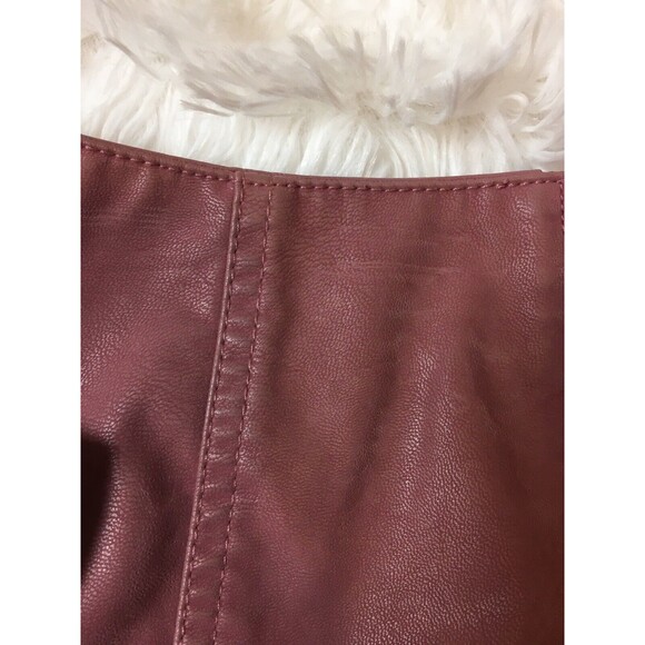 Free People Mini Skirt Pink Size 0 Faux Leather Party Night Out Casual Zip - Picture 5 of 10